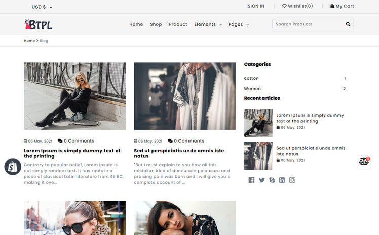 BTPL Fashion Responsive Shopify Theme #179269