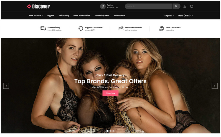 Discover Multipurpose Electronics Lingrie Bra Shopify OS Theme #310620