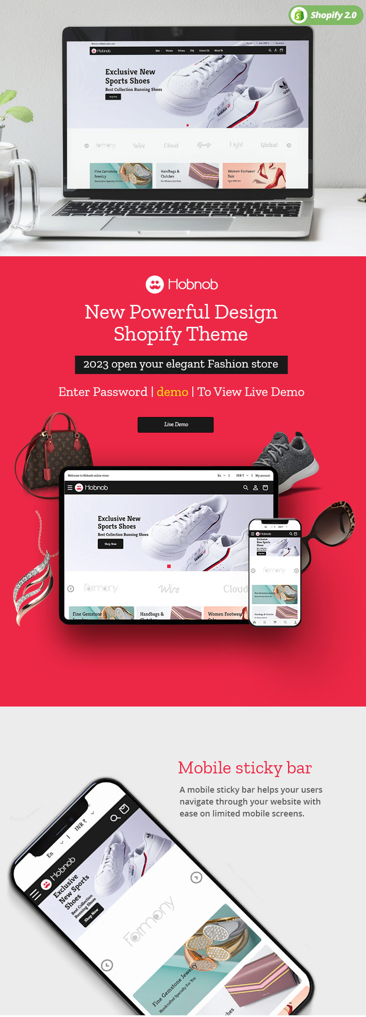 Hobnob Fashion Designer Cloth Shoes Accessories Shopify Premium Theme #322660-1