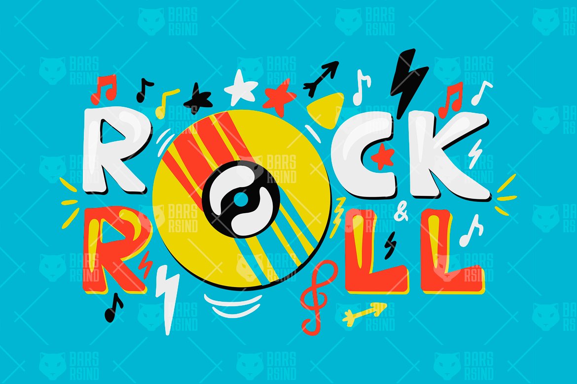 Download Vector "Retro Rock'n'roll Label - Vector Image" / Retro Rock'n'roll Label - Vector Image - Vector на тему графика typography,vintage,logo,hipster,illustration,label,poster,design,sign,retro,party,vector,old,brand,text,art,tattoo,stamp,style,festival,music,badge,star,club,rock,studio,musical,concert,backg