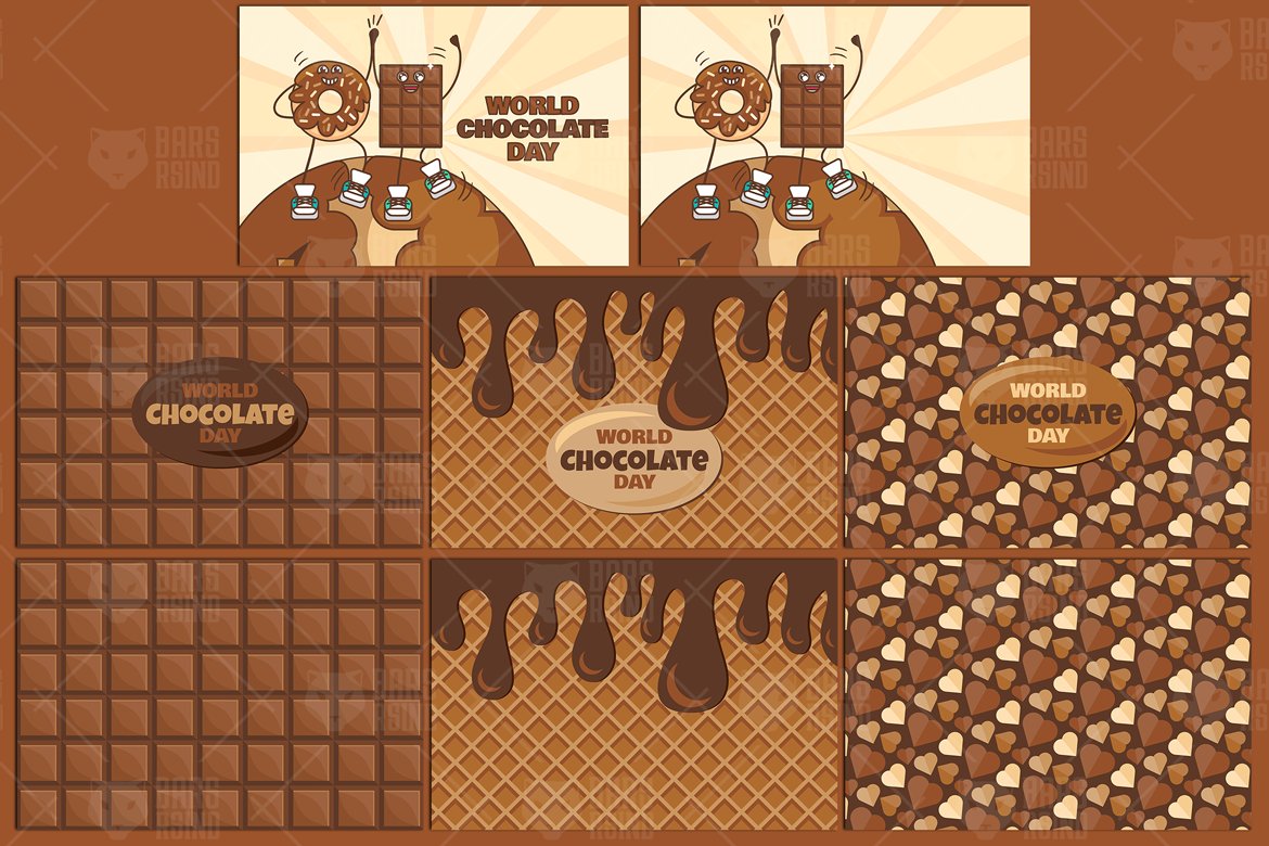 Download Фирменный стиль "World Chocolate Day Set - Corporate Identity Template" / World Chocolate Day Set - Corporate Identity Template - Фирменный стиль на тему графика lettering,invitation,illustration,poster,sweet,greeting,food,coffee,heart,postcard,vector,text,happy,holiday,bar,dark,event,healthy,background,black,cake,nutrition,feed,banner,emoji,cartoon,c