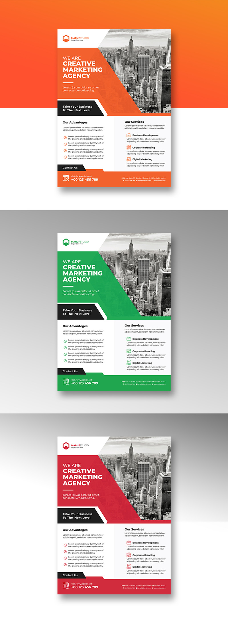 Marketing agency flyer with abstract design - Corporate Identity Template - Features Image 1