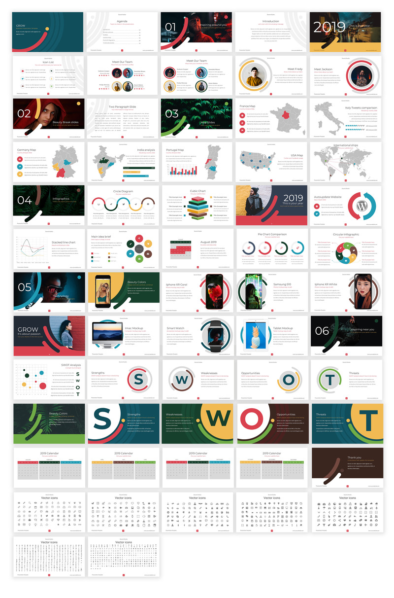 Grow Business PowerPoint template - Features Image 1