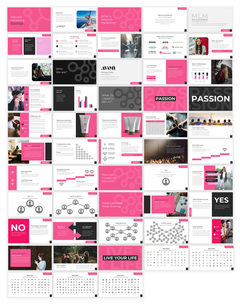 Network Marketing PowerPoint template TemplateMonster