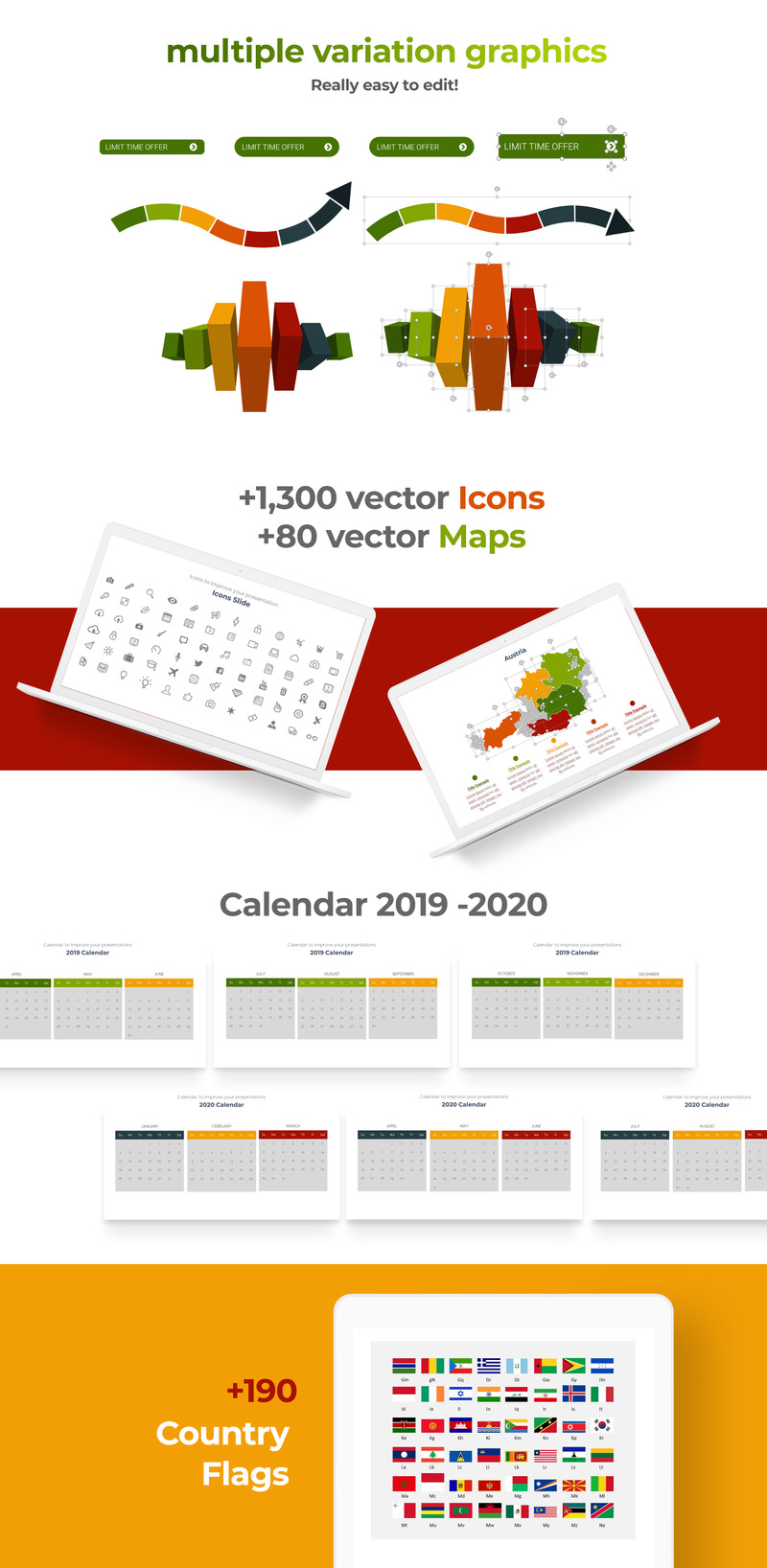 Інфографіка Monster Pack шаблон PowerPoint - Features Image 2