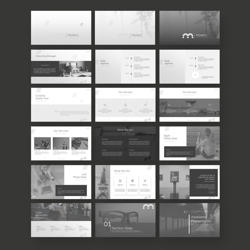 Modern PowerPoint template - Features Image 1