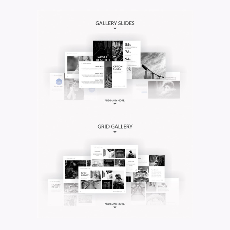 Malistisk Multipurpose Presentation PowerPoint-mall - Features Image 1