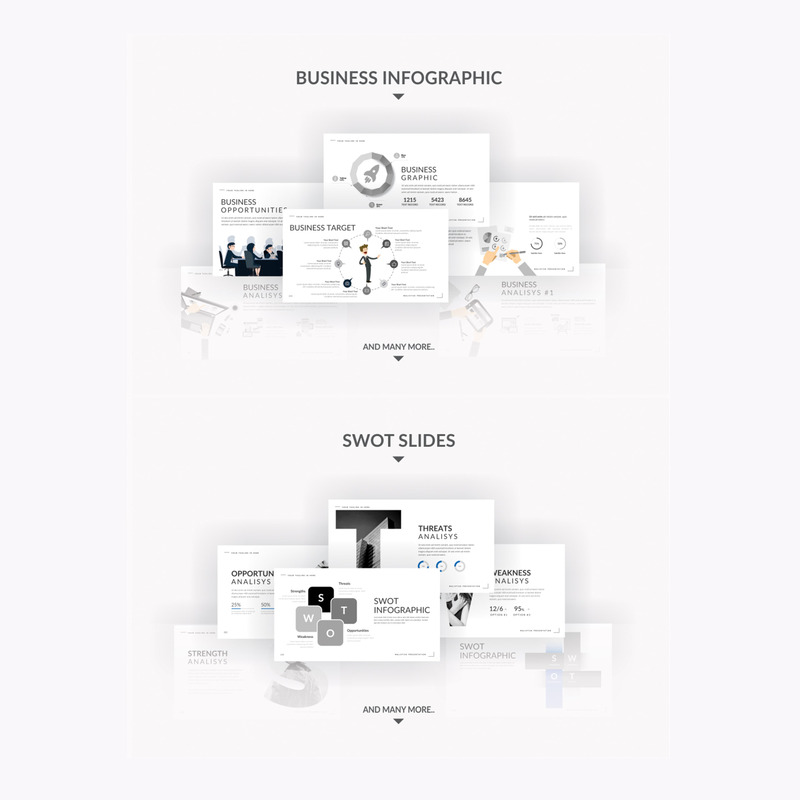 Malistisk Multipurpose Presentation PowerPoint-mall - Features Image 7