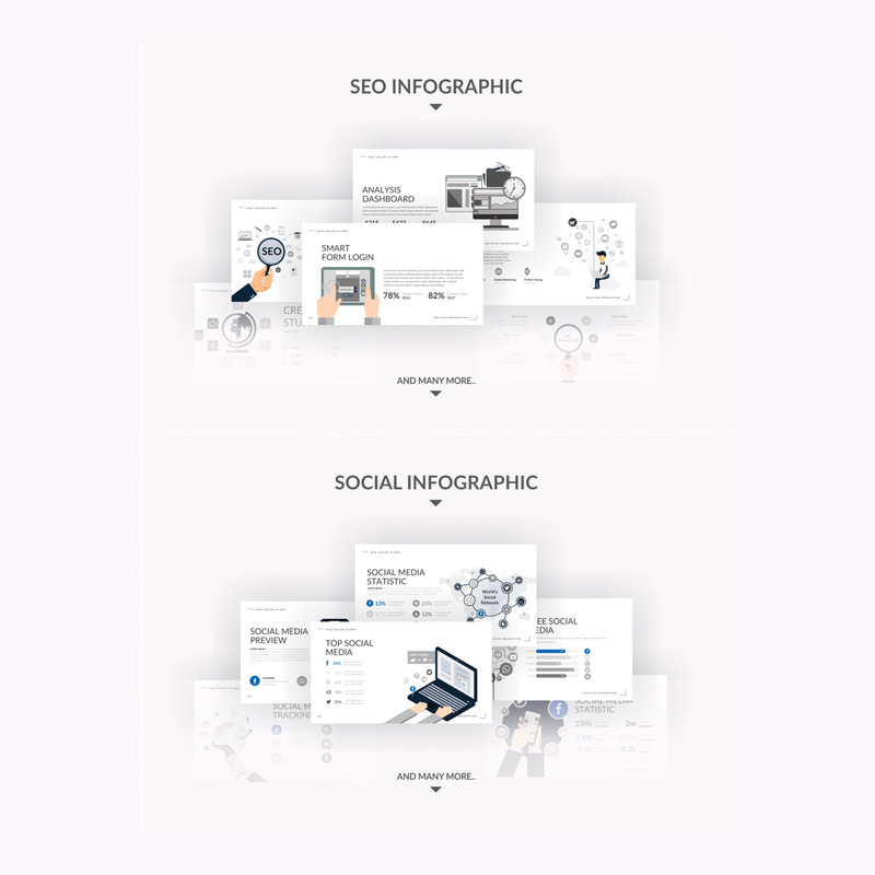 Malistisk Multipurpose Presentation PowerPoint-mall - Features Image 8
