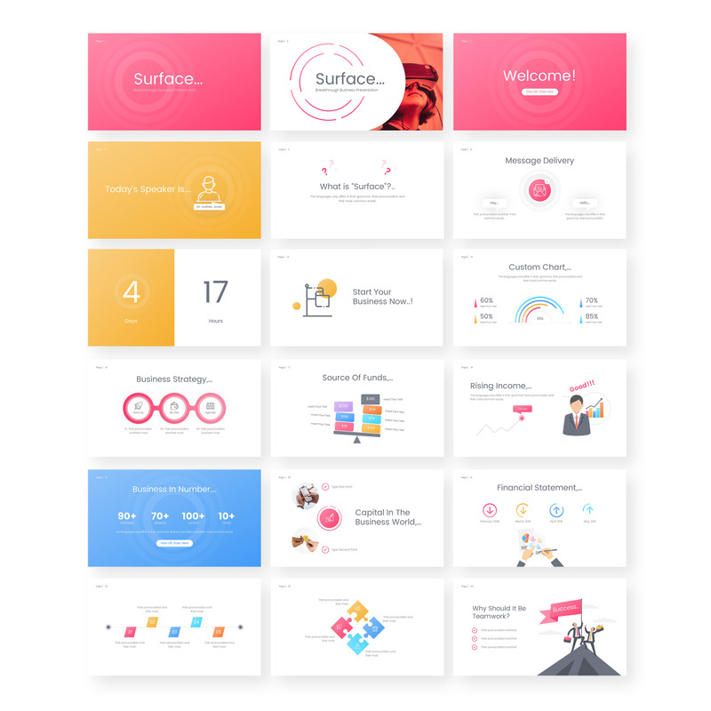 Surface - Business PowerPoint template - Features Image 1