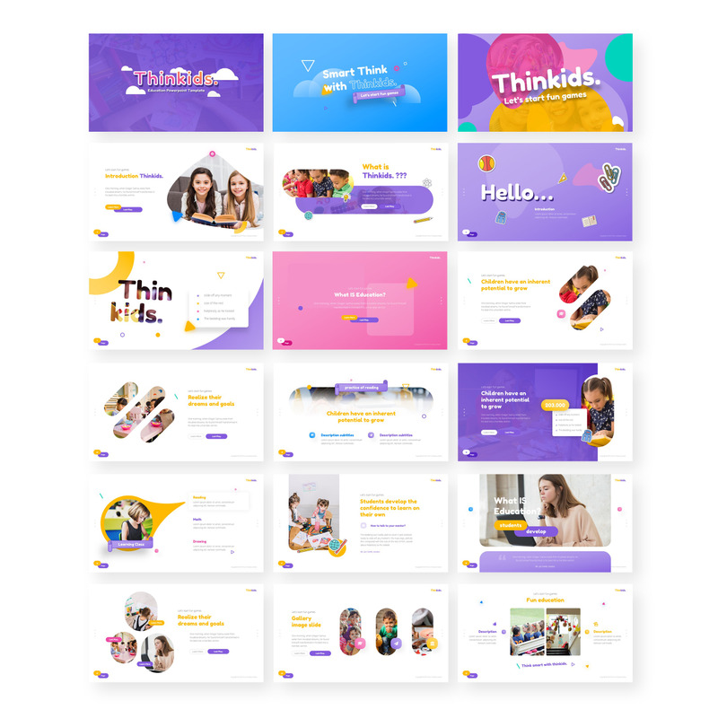 Thinkids - Fun Games & Education PowerPoint Template - Features Image 1