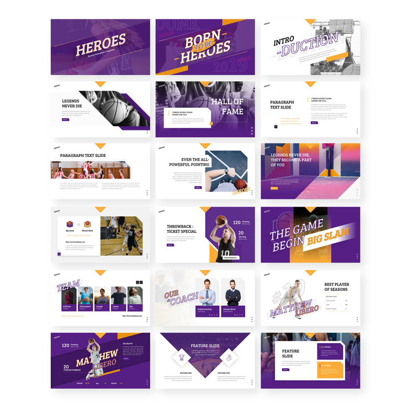 Modèle PowerPoint de présentation du sport créatif des héros - Caractéristiques de l’image 1