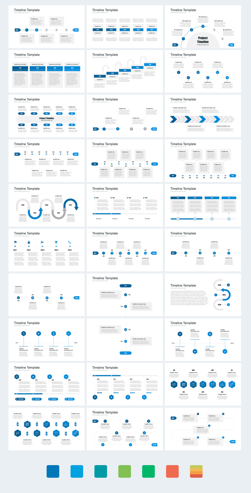 Paquete de línea de tiempo para PowerPoint Plantilla de PowerPoint - Características Imagen 1