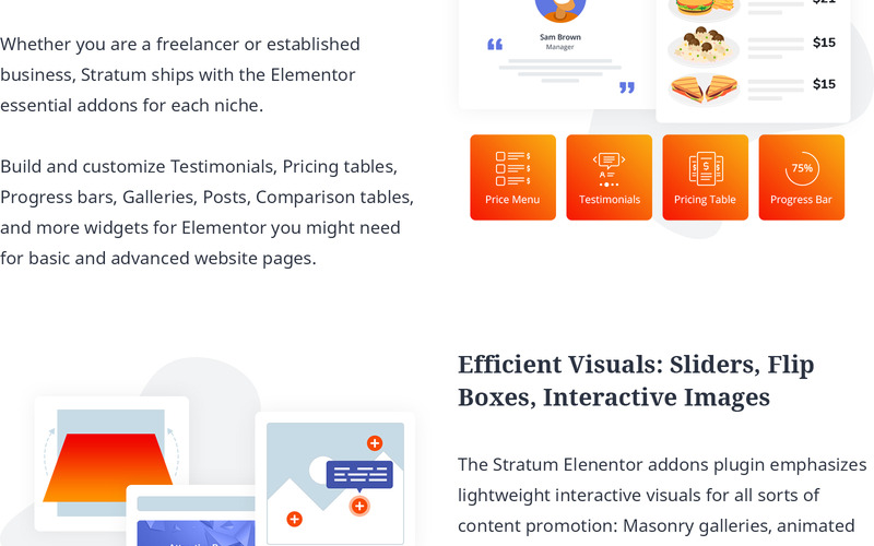 Stratum - Extras do Elementor Plugin WordPress - Apresenta Imagens 2