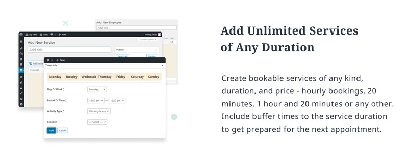 WordPress Plugin Appointment Booking WordPress Plugin #151673 - Obrázek funkce 3