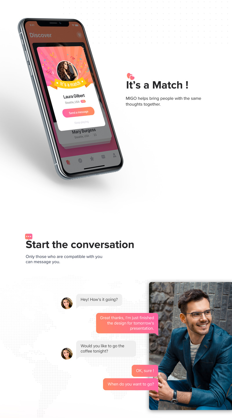 MIGO Dating - Mobile App UI Elements - Features Image 2