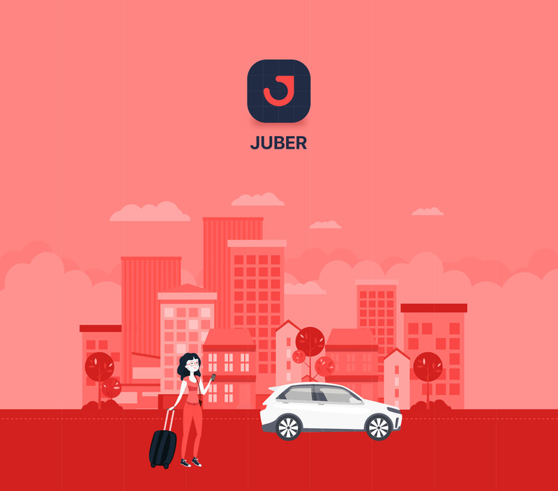 JUBER - Bilbokning Mobile App UI Elements - Features Image 1