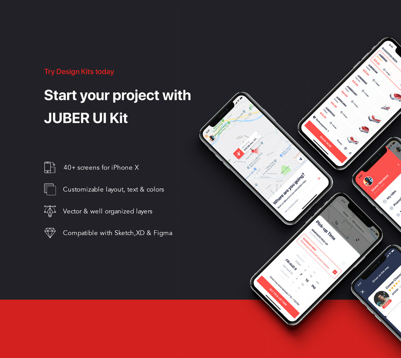 JUBER - Bilbokning Mobile App UI Elements - Features Image 6