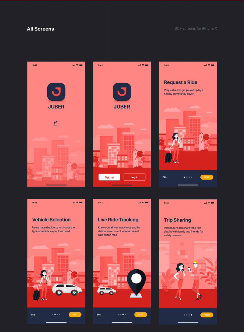 JUBER - Bilbokning Mobile App UI Elements - Features Image 8