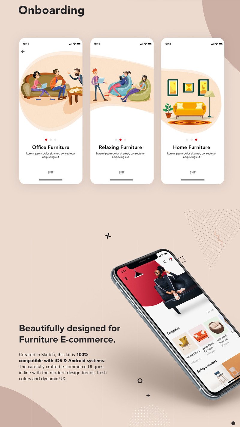 Furniture Design - Mobile App UI Elements - Features Image 3