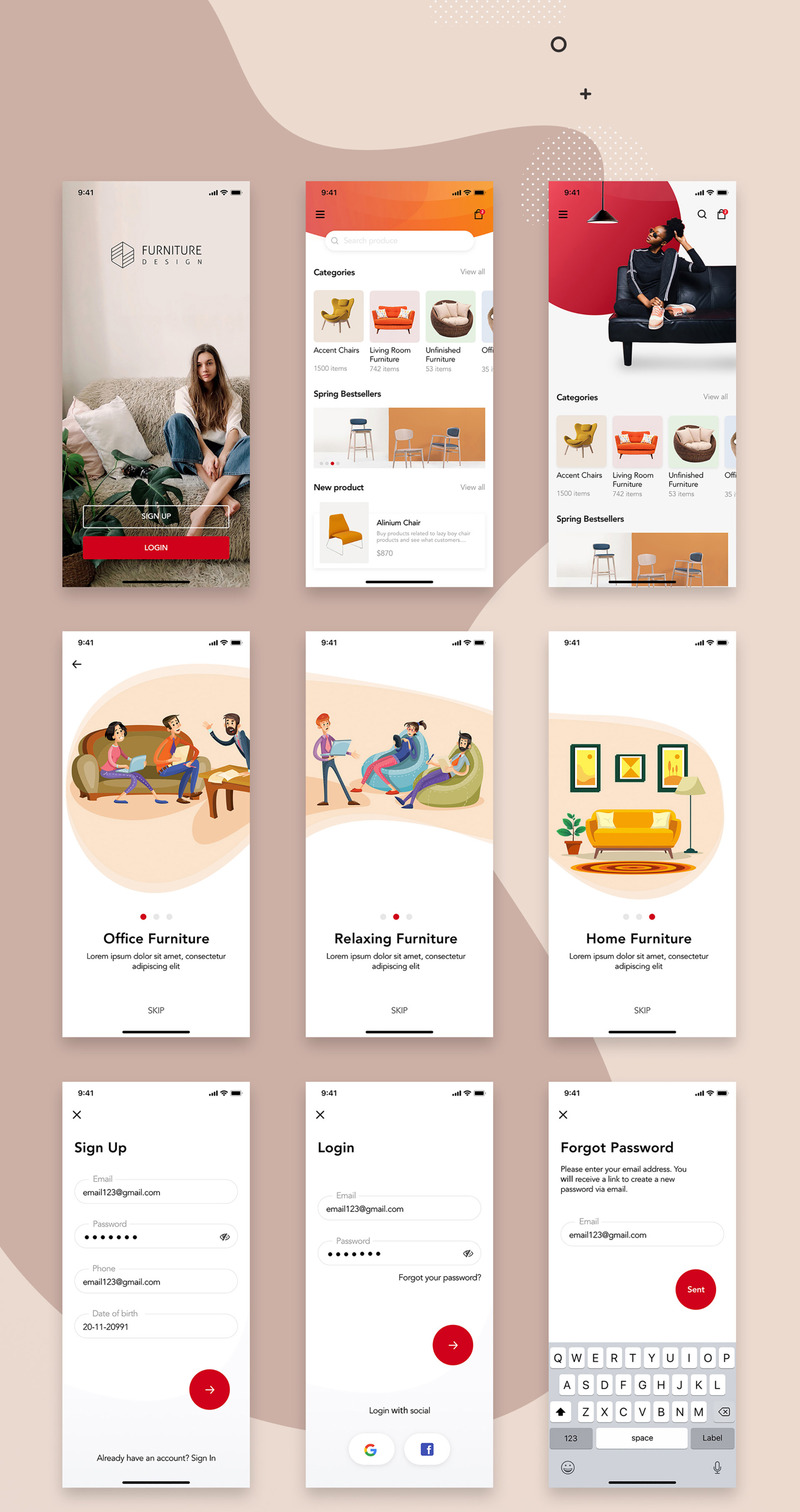 Furniture Design - Mobile App UI Elements - Features Image 4