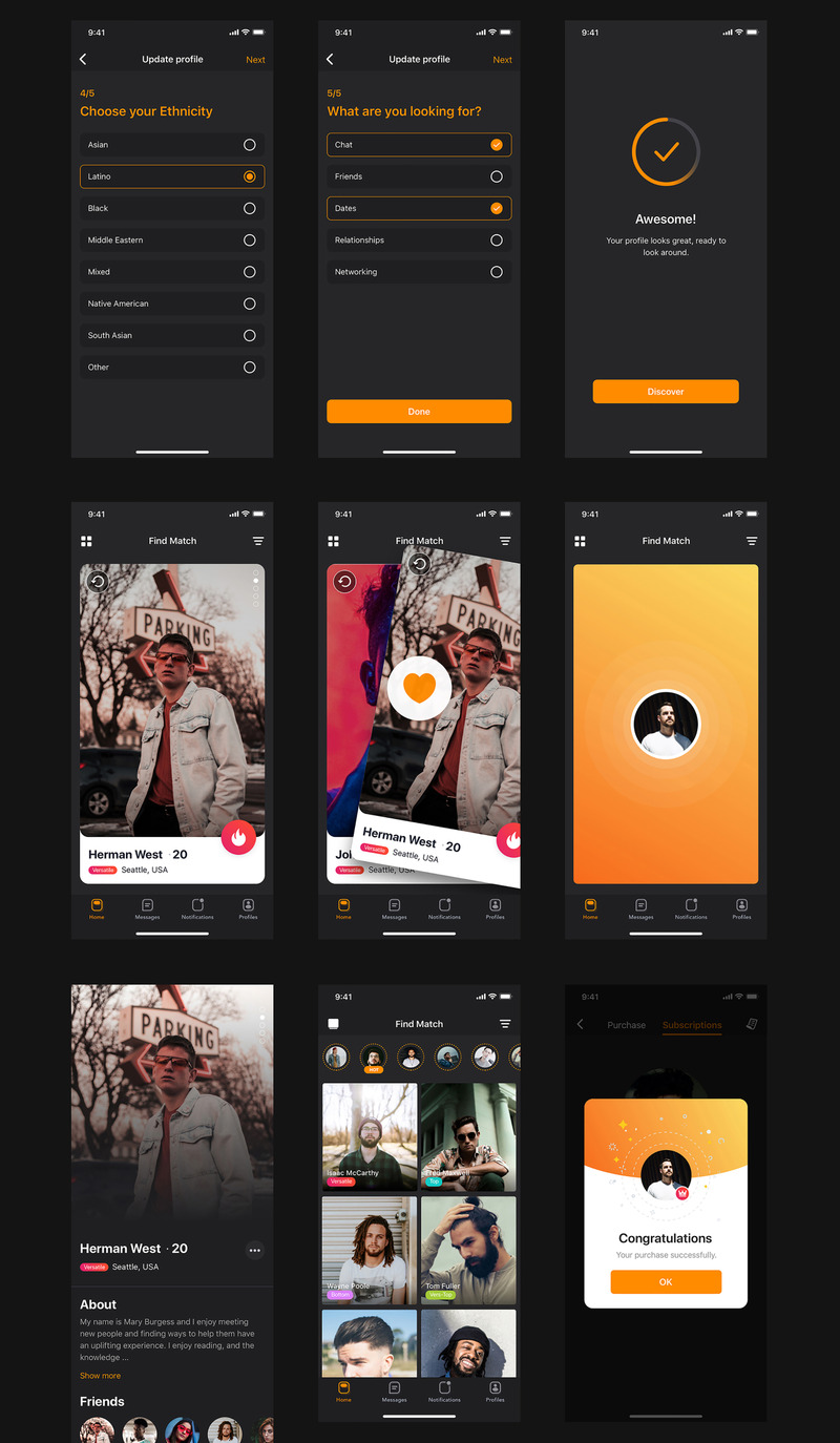 ManHunt - Dating app UI Kit UI Elements - Features Image 4