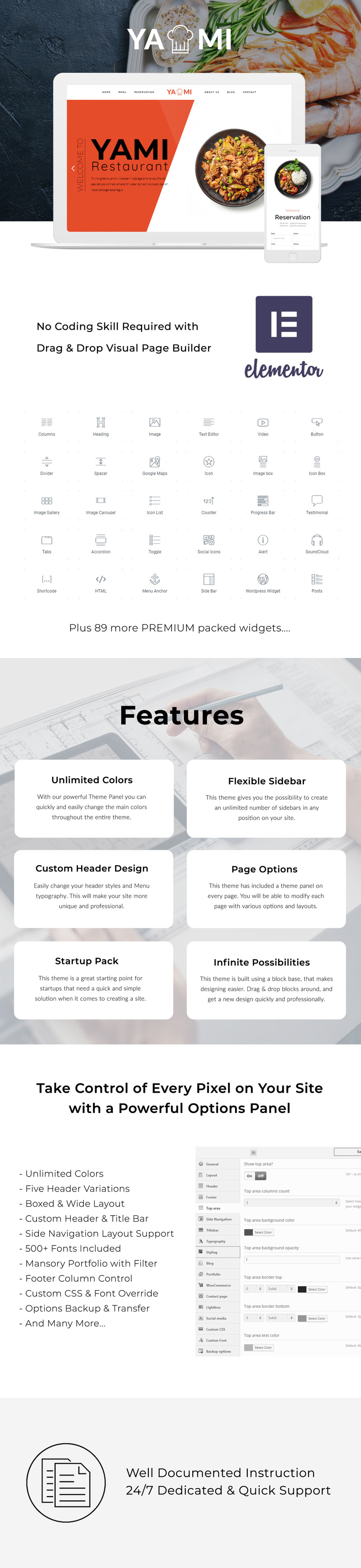 Yami - Foods & Restaurant Wordpress Theme WordPress Theme - Features Image 1