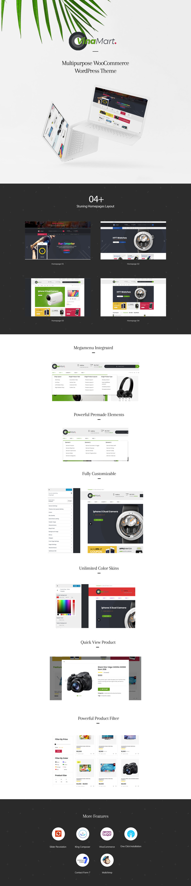 Vinamart - Multipurpose WooCommerce Theme - Features Image 1