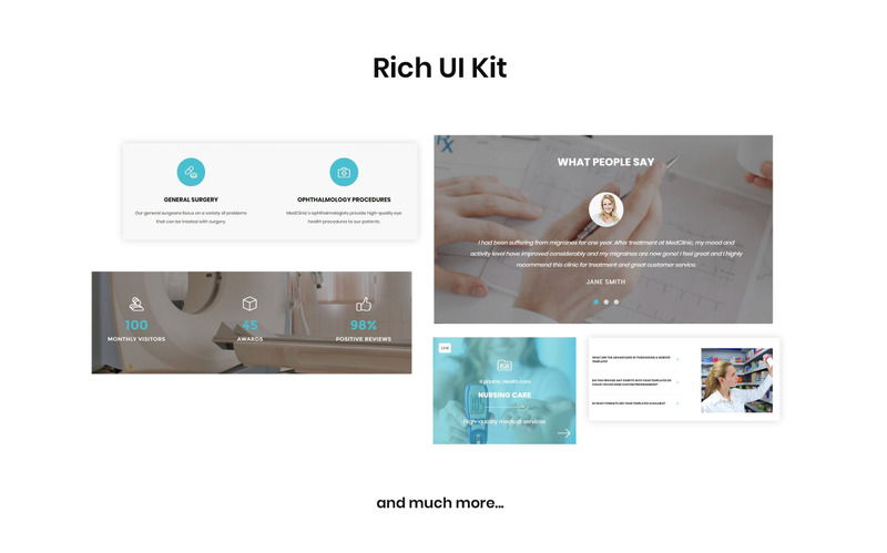Responsivt MedClinic - Private Medical Clinic HTML5 Landing Page-mall #71682 - Funktionsbild 2