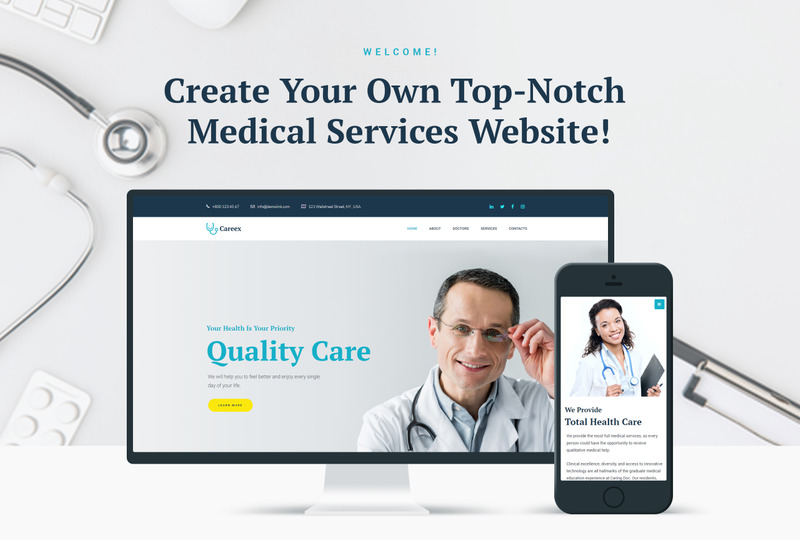 Careex - тема WordPress для семейного врача Elementor - Features Image 1