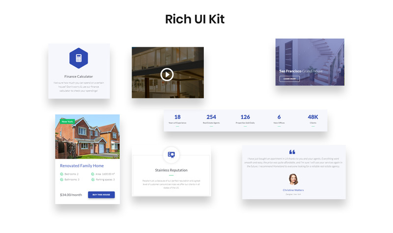 Homeland - Real Estate Agency Classic Bootstrap4 HTML Landing Page Template modèle de page datterrissage adaptatif #79169 - Image 3