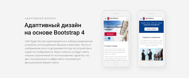 АдминПортал — Готовый HTML шаблон сайта администрации №79209 - Изображения фич 5
