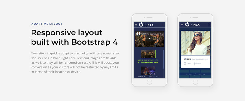 JD Mix - Music Festival Creative HTML Bootstrap Landing Page Template - Features Image 6