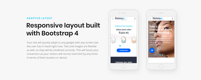Cuffie Lintense - Modello di pagina di destinazione HTML pulito per negozio di elettronica - Caratteristiche Immagine 5