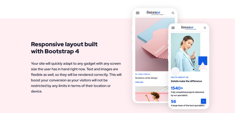 Рекламное агентство Lintense - креативный HTML-шаблон целевой страницы - Features Image 6