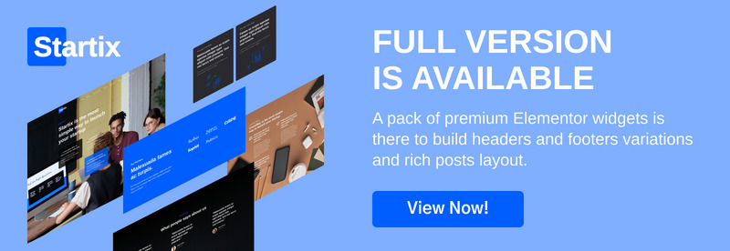 Startix - Tema gratuito para el tema de inicio de WordPress - Características Imagen 1