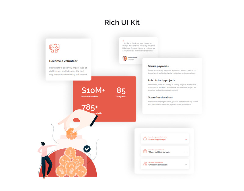 Lintense Charity - Modelo de página de destino de organização de caridade - Features Image 5