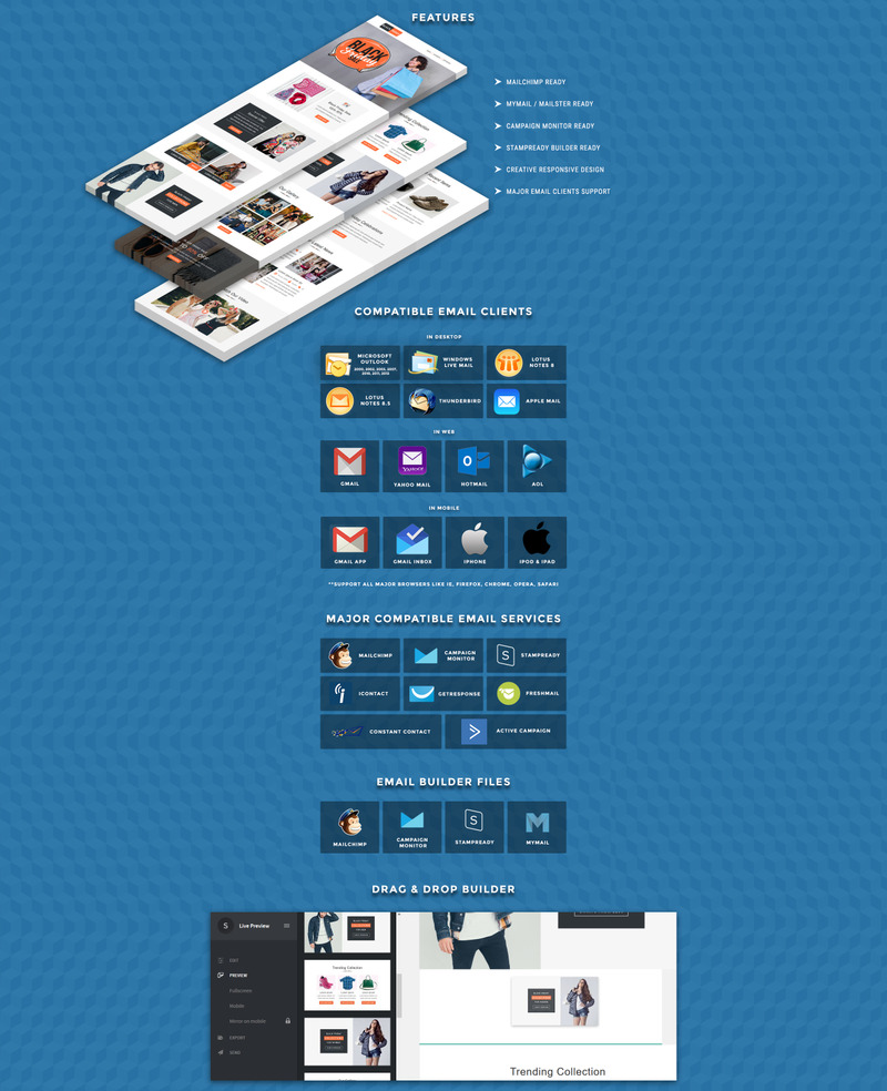Responzivní Newsletter šablona Black Friday – Multipurpose Responsive #88374 - Obrázek funkce 1