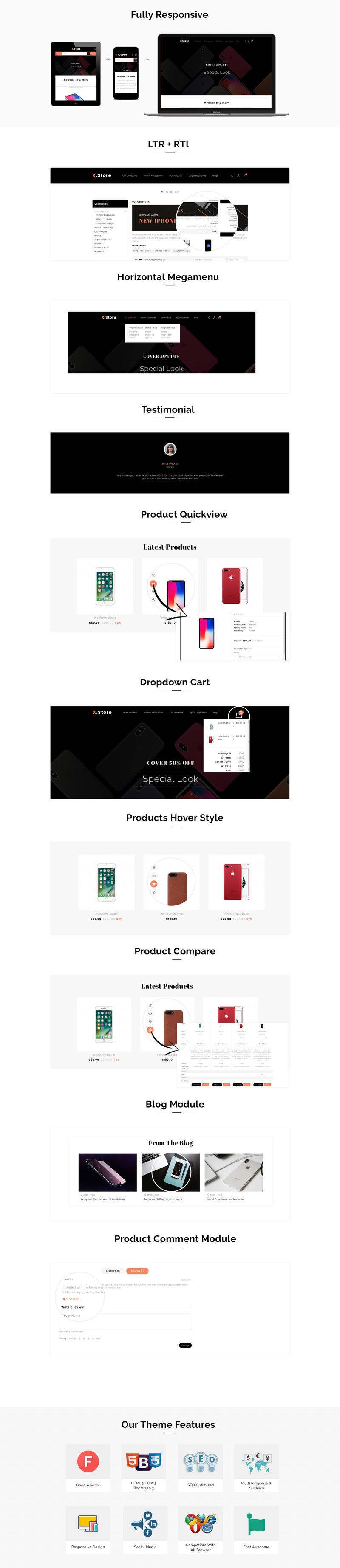 Xstore Mobile - Responsive OpenCart Template - Features Image 1