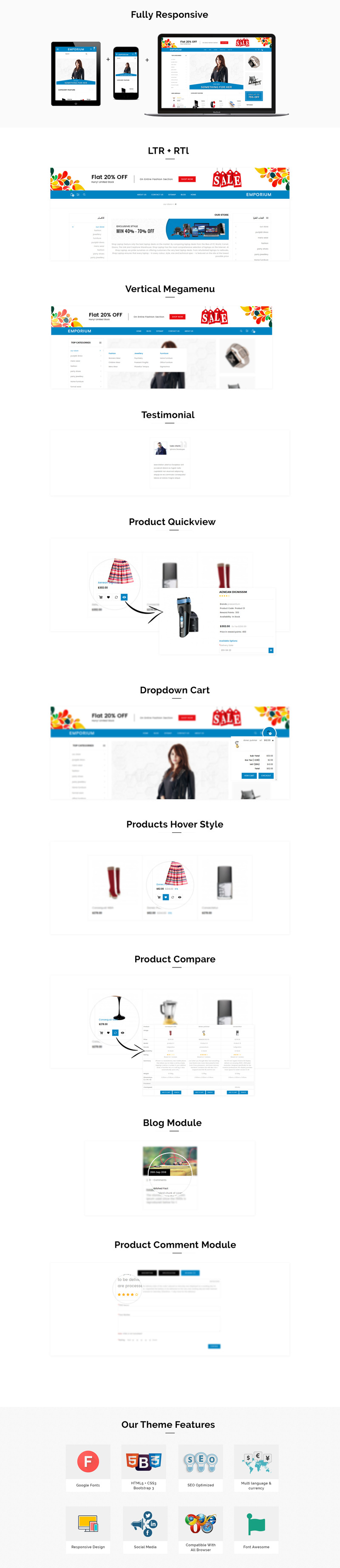 Responsive Emporium - Mega Store Responsive OpenCart Template #73745 - 1 Görüntü Özellikleri