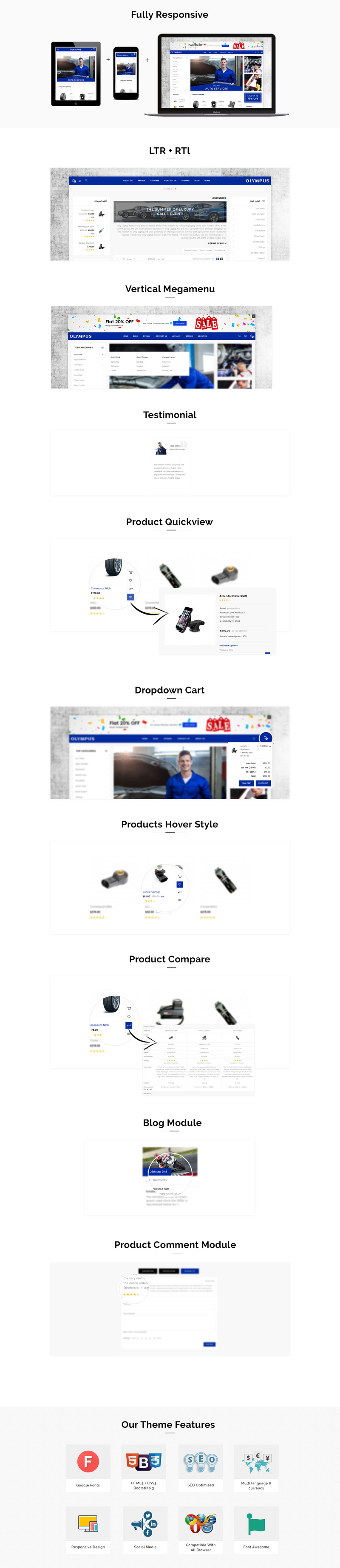 Olympus - Automobile Store Premium OpenCart Template - Features Image 1