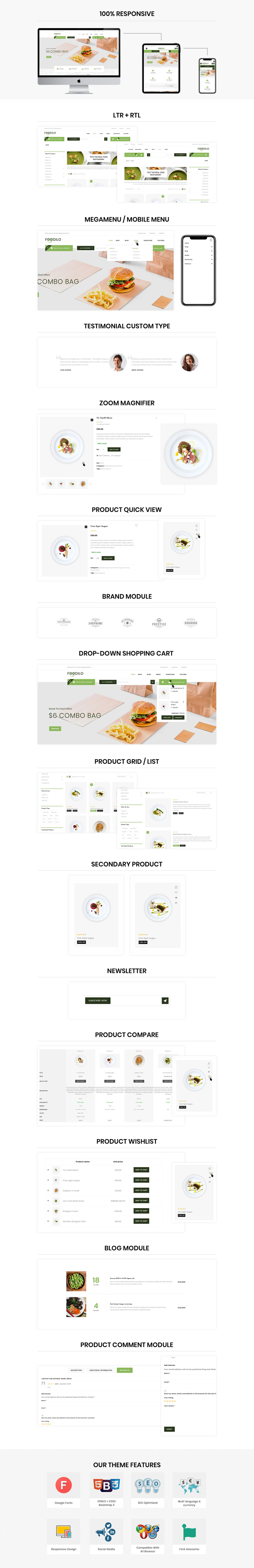 Foodilo - The Fast Food & Restaurant Store WooCommerce Theme - Features Image 1
