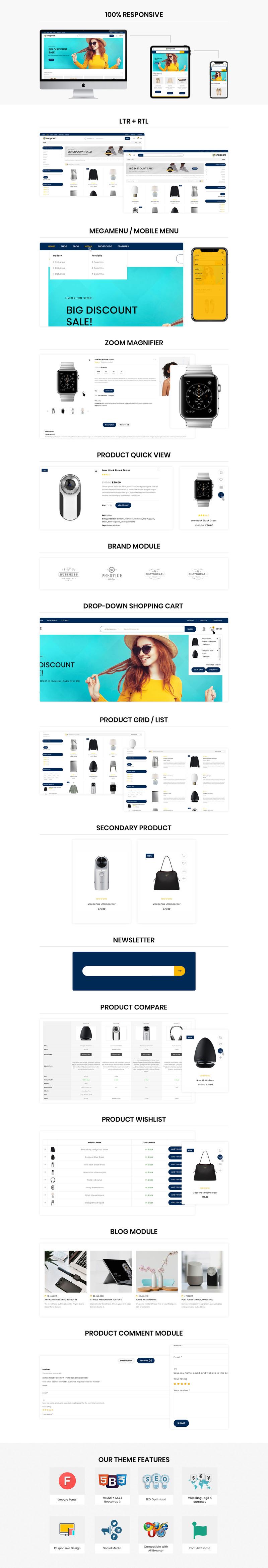Snapcart - The Ultimate Mega Shop Responsive WooCommerce Theme - Features Image 1