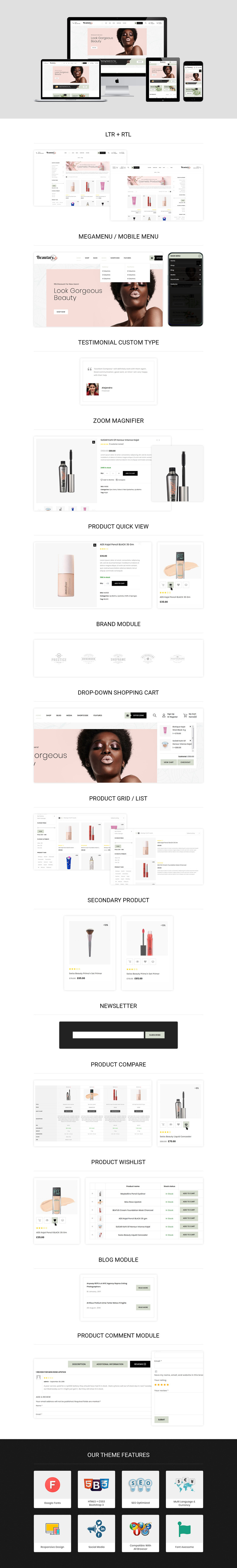 Beautary - The Ladies Cosmetic Store WooCommerce Theme - Features Image 1