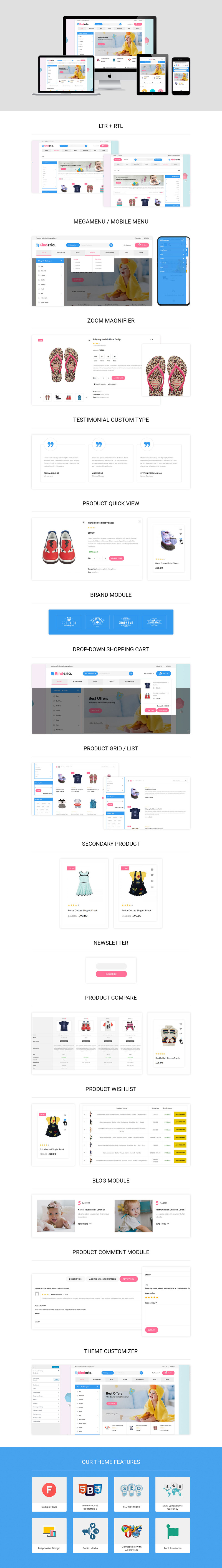 Kinderia - The Mega Kids Fashion Store WooCommerce Theme - Features Image 1