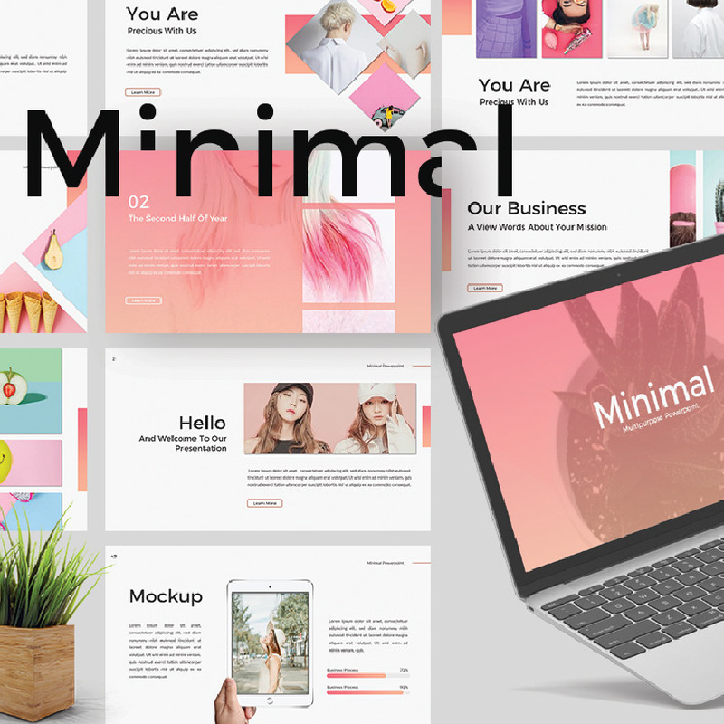 Minimal Presentation PowerPoint Template - Features Image 1