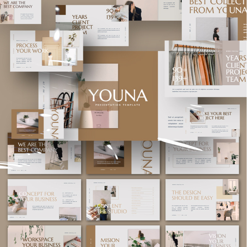 尤娜演示文稿的PowerPoint模板 - Features Image 1