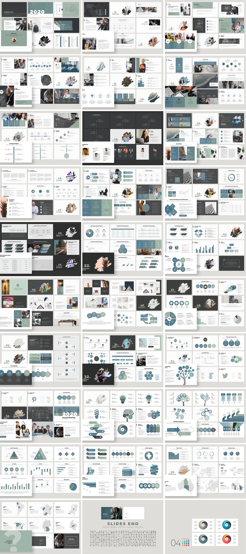 Annul Report-2020 PowerPoint Template - Features Image 1