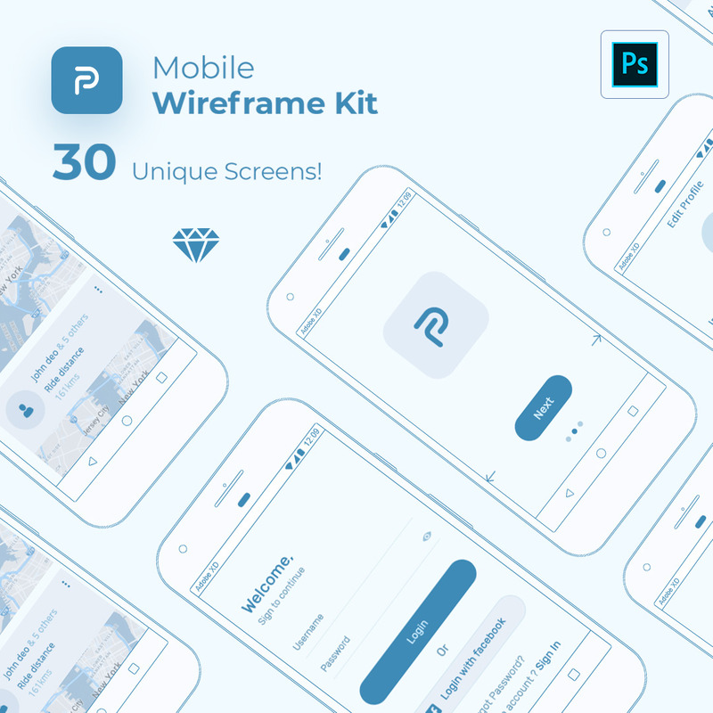 Pride Mobile Wireframe Kit UI Elements - Features Image 1