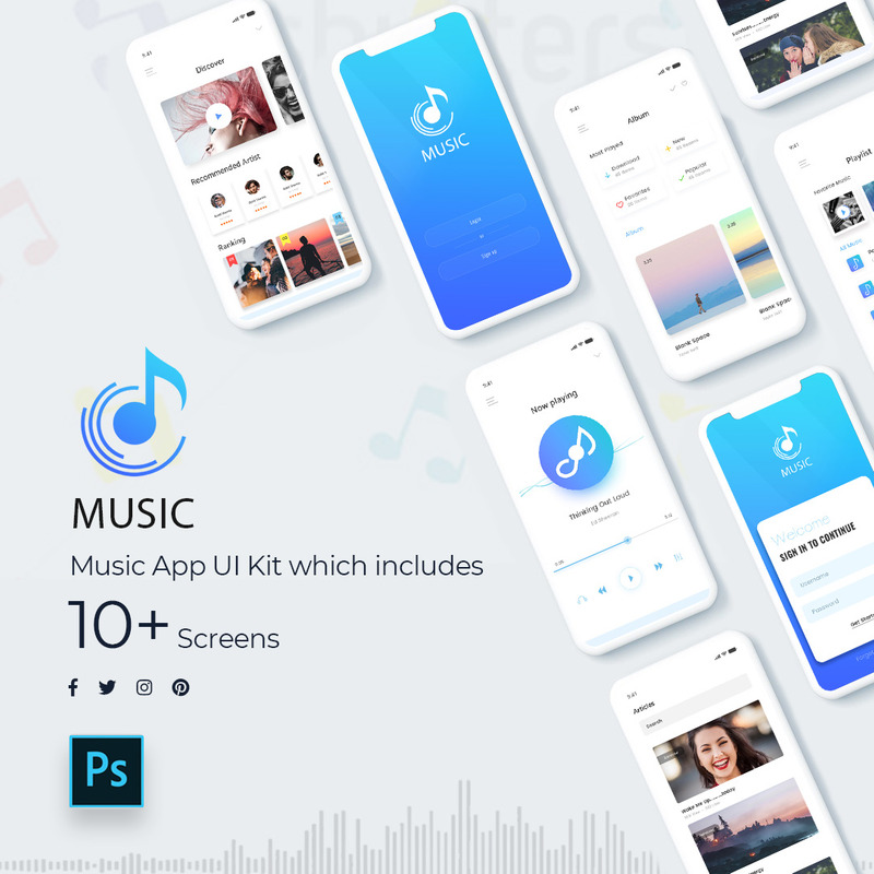 Music Mobile App UI Kit - Features Image 1